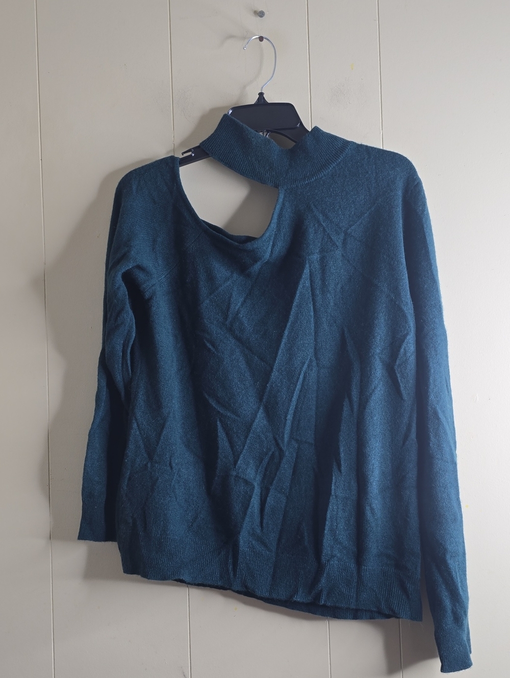 Antonio Melani Cut Out Turtleneck Cashmere Sweater Size XL Dark Green